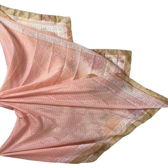 Wrap Or Scarf Peach/Gold Colorful Partially Sheer 60"X 32"‎ Beach Wrap - Picture 4 of 4